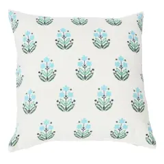 Hello Honey&reg; 20'' Square Floral Print Cotton Pillow Cover