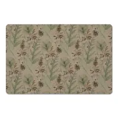 Pinecones & Greenery on Brown Floor Mat