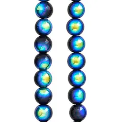 Black Aurora Borealis Round Glass Beads, 10mm by Bead Landing&trade;