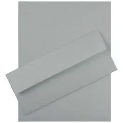 JAM Paper 8.5" x 11" Letter Paper & Envelopes #10 Business Stationery Set, 100ct. Blue Parchment