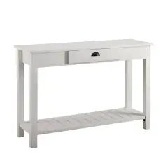 Walker Edison Brushed White Country Style Entry Table