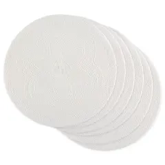 DII&reg; Woven Round Placemats, 6ct. White