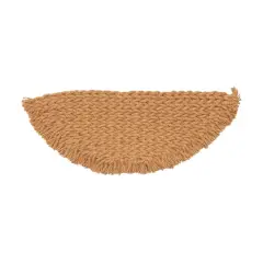 Hello Honey&reg; Woven Natural Coir Half Round Doormat with Fringe