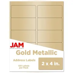 JAM Paper Standard Address Labels, 120ct. Gold Metallic
