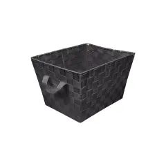 Simplify 10" Black Small Woven Storage Bin