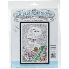 Design Works&trade; Zenbroidery&trade; Be Happy Stamped Embroidery Kit