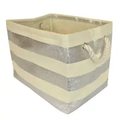 DII&reg; Medium Rectangle Stripes Paper Bin Silver