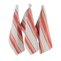 DII&reg; Vintage Red Chef Stripe Dish Towels, 3ct.