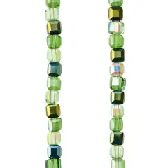 4mm Glass Cube Mix by Bead Landing&trade; Green