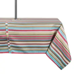DII&reg; 84" Summer Stripe Outdoor Tablecloth with Zipper
