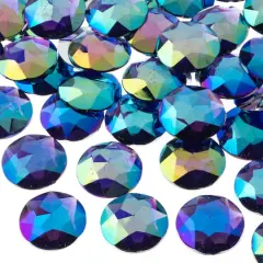 John Bead 20mm AB Acrylic Round Flat Back Rhinestones, 200ct. Purple AB