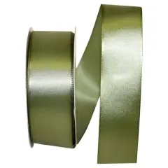 JAM Paper 1.5" x 50yd. Single Face Satin Ribbon Moss