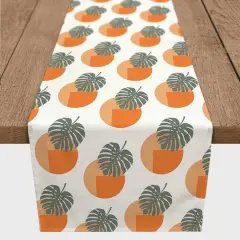 Sun and Palm Leafs 16" x 90" Cotton Twill Runner