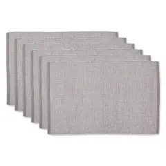 DII&reg; 2-Tone Ribbed Placemats, 6ct. Gray and white