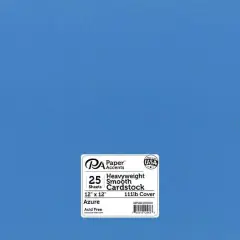 PA Paper&trade; Accents 12" x 12" 111lb. Smooth Cardstock, 25 Sheets Azure
