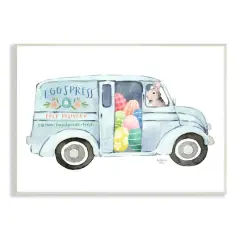 Stupell Industries Patterned Easter Eggs Truck Holiday Bunny Painting Wall Plaque Art