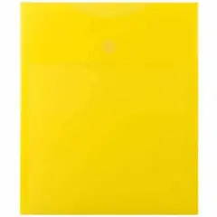 JAM Paper Open End Plastic Envelopes with Hook & Loop Closure, 24ct. Lemon Yellow