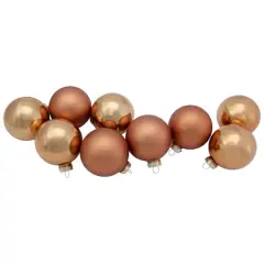 9ct. 2.5" Bronze 2-Finish Glass Ball Christmas Ornaments