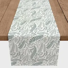 Green Winter Pattern 16" x 72" Cotton Twill Runner