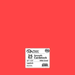 PA Paper&trade; Accents 12" x 12" 65lb. Smooth Cardstock, 25 Sheets Lipstick