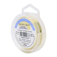 Artistic Wire&reg; 24 Gauge Silver Plated Tarnish Resistant Colored Copper Craft Wire, 15yd. Champagne