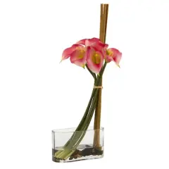 18" Calla Lily with Bamboo Arrangement Pink