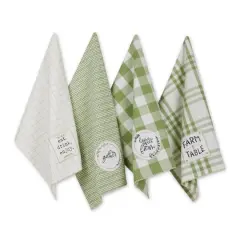 Antique GreenFarm To Table Embellished Dishtowel (Set of 4)