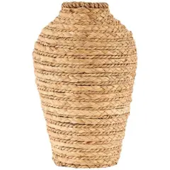 13" Brown Seagrass Handmade Braided Vase