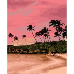 8" x 10" Beach Sunset Paint-by-Number Kit with Wood Display Hanger by Artist's Loft&reg;