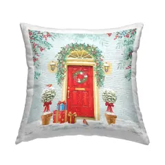 Stupell Industries Holiday Doorway Snowy Gifts Pillow