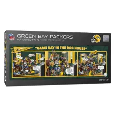 NFL Game Day in the Dog House 1,000 Piece Puzzle Green Bay Packers