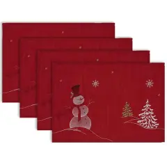 DII&reg; Embroidered Snowman Placemats, 4ct.