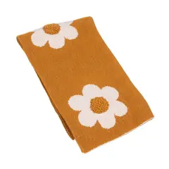 Hello Honey&reg; Yellow Flower Prints Cotton Knit Baby Blanket