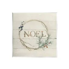 Stupell Industries Noel Holiday Botanical Wreath Wall Plaque Art