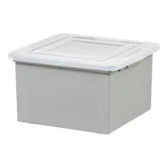 IRIS Gray Snap Tight Plastic Letter & Legal File Organizer Box, 3ct.