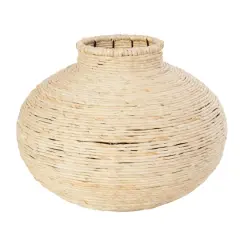 11" Beige Seagrass Wrapped Vase