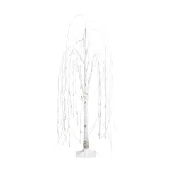 4ft. Pre-Lit White Weeping Willow Artificial Christmas Tree, Warm White LED Lights