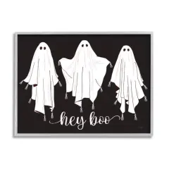 Stupell Industries Hey Boo Three Ghosts Framed Giclee Art Gray