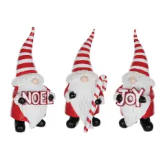 7.25" Santa Gnome Figurine Set