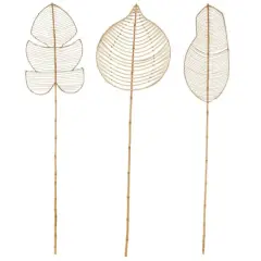 79" Brown Rattan Leaf Handmade Palm Leaf