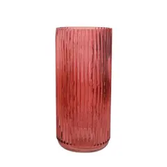 10" Tall Ribbed Glass Vase by Ashland&reg; Burgundy