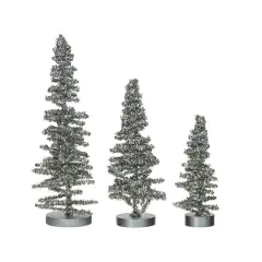 Hello Honey&reg; Silver Glitter Tinsel Tree Set