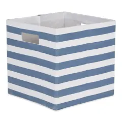 DII&reg; 11" Polyester Stripes Storage Cube French Blue