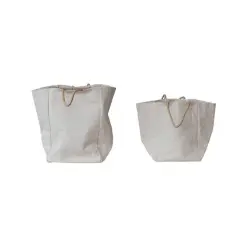 Hello Honey&reg; Natural Classic Cotton Canvas Tote Bag Set with Braided Handles