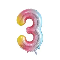 Wizardi 32" Rainbow Gradient Number Foil Balloon