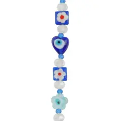 Blue Evil Eye Lampwork Glass Bead Mix by Bead Landing&trade;