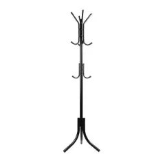 Mind Reader 67" 3-Tier 11-Hook Coat Rack Black