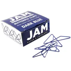 JAM Paper Colorful Butterfly Paper Clips Dark Blue