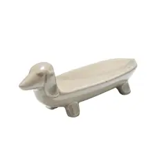 Hello Honey&reg; 5.5" Gray Ceramic Dog Dish