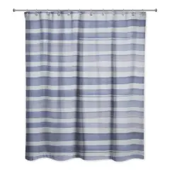Watercolor Stripes Shower Curtain, 71" x 74" Blue